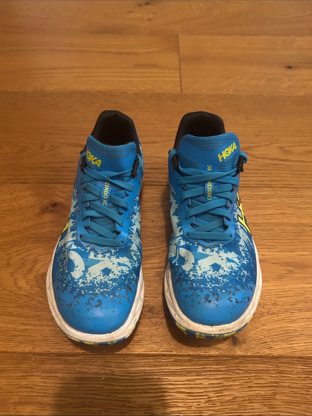 Hoka Kids Blue and Yellow Trail Sneakers